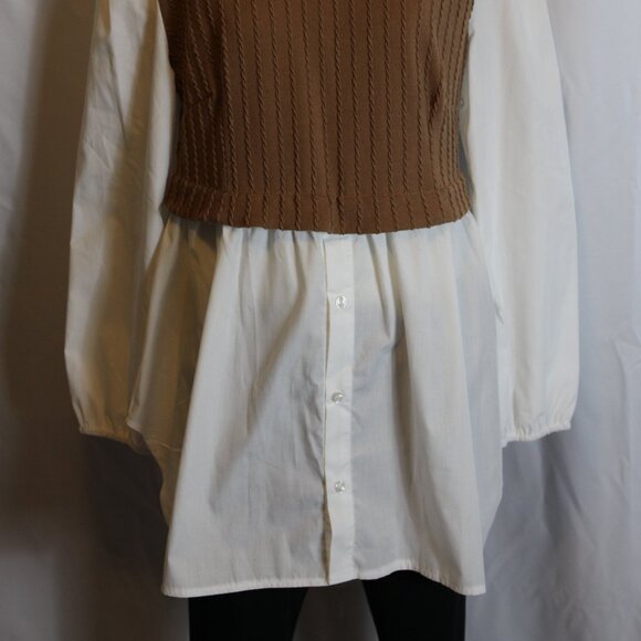 Papaya Brand Peter Pan Collar Blouse Women's Large - Picture 2 of 8